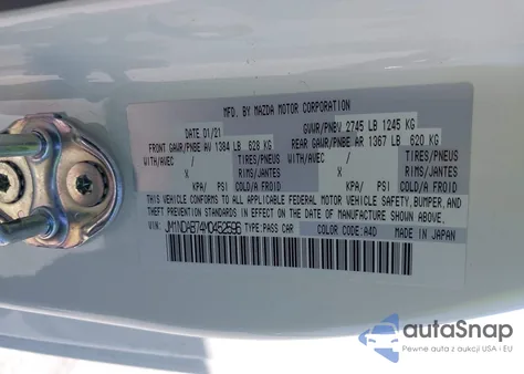 2021 Mazda Mx-5 Miata Sport from USA, damaged, VIN JM1NDAB74M0452596